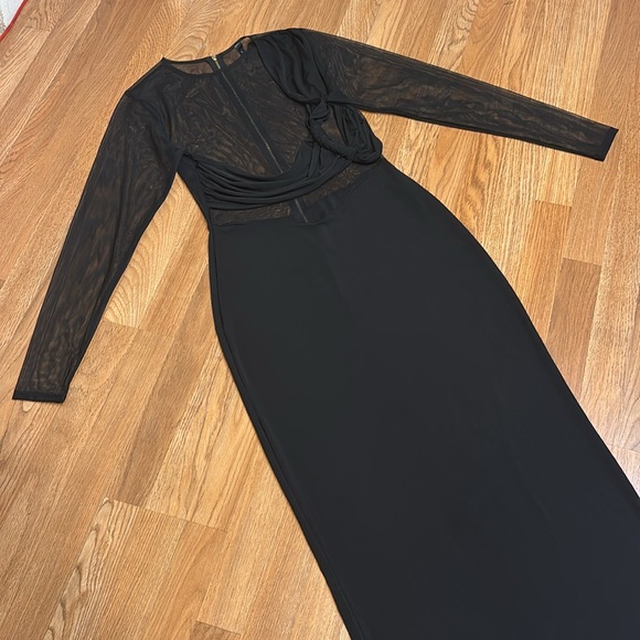 Good time USA elegant black long sleeve cocktail maxi dress. Size 1X. - Picture 1 of 17